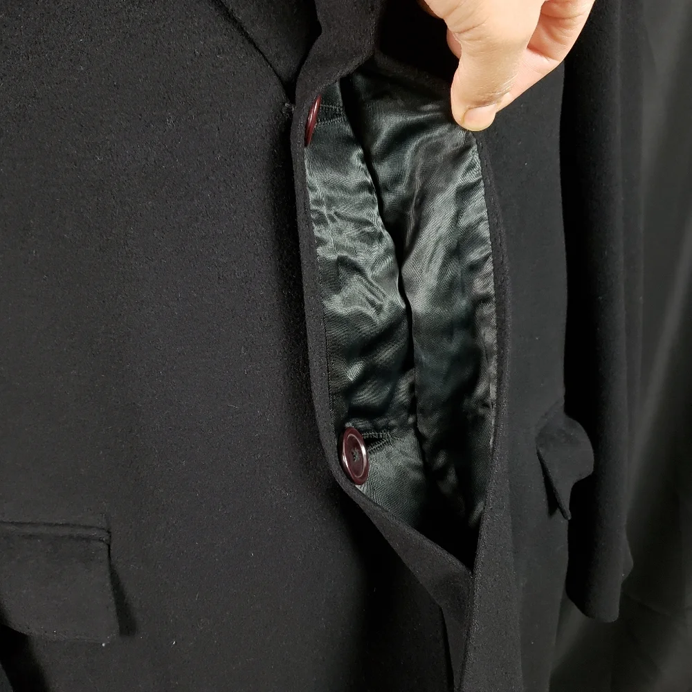 Ing. Loro Piana & C. Black Cashmere Trench Over Coat Duster 52 42 Made in Italy - Picture 6 of 7
